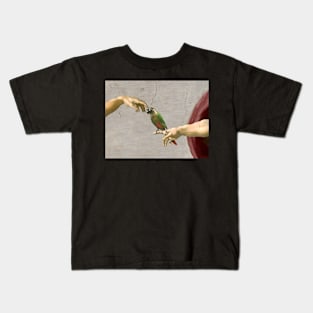 Michelangelo Conure Green Ckeeked Parrot Kids T-Shirt